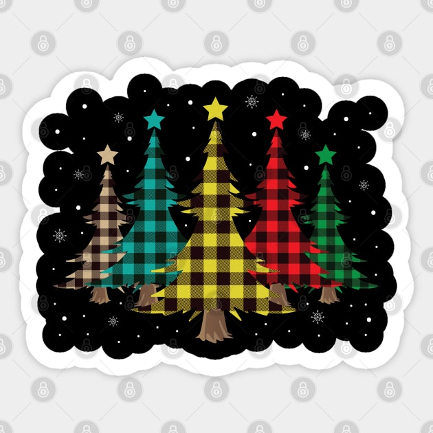 Buffalo Plaid Christmas Tree Winter Sticker by TeeShirt_Expressive